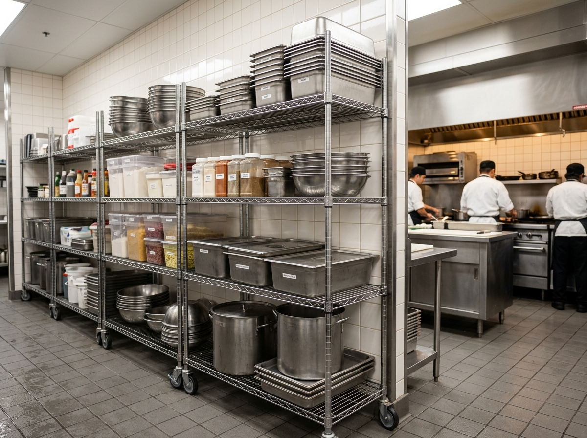 Stainless steel storage shelving
